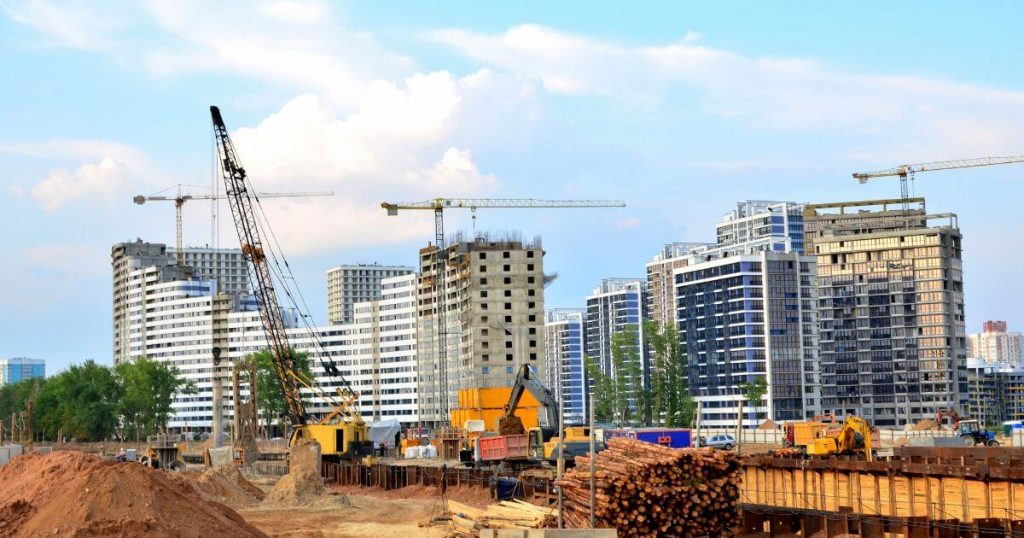 建設中的道路及建築工地