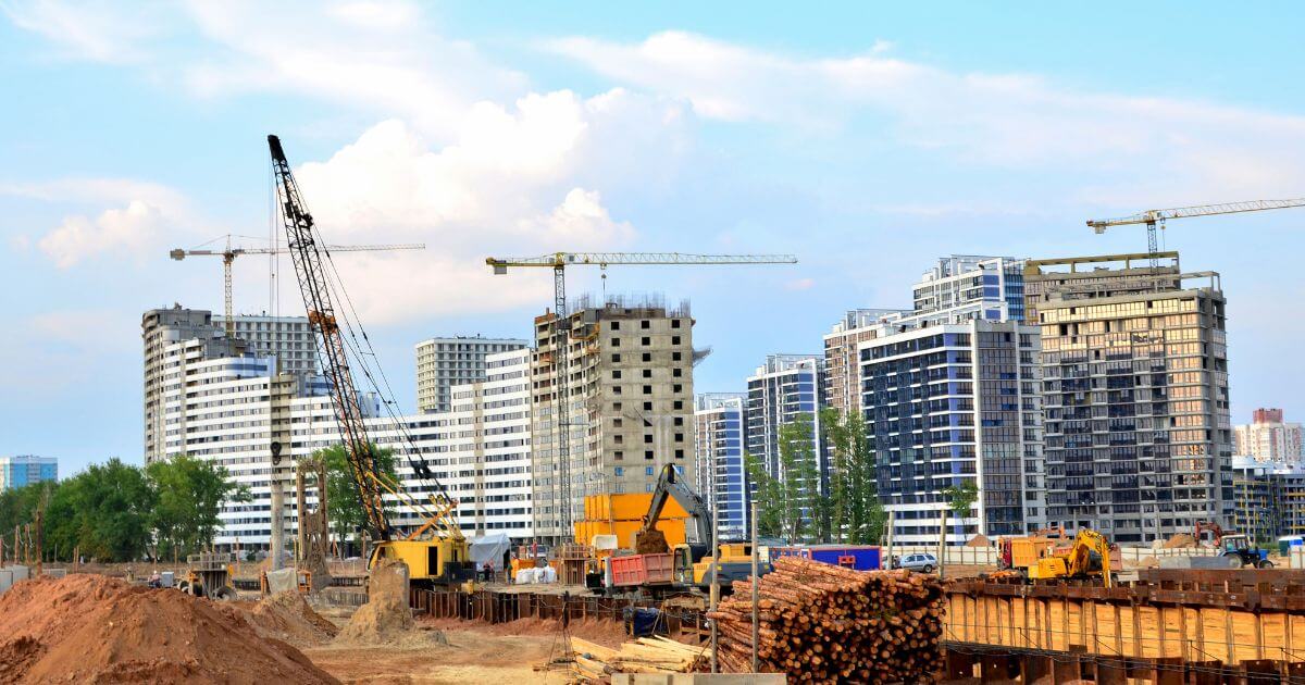 建設中的道路及建築工地